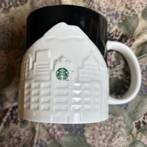 2012 STARBUCKS JUMBO COFFEE MUG SEATTLE 3D Relief Skyline Ferry COLLECTOR SERIES